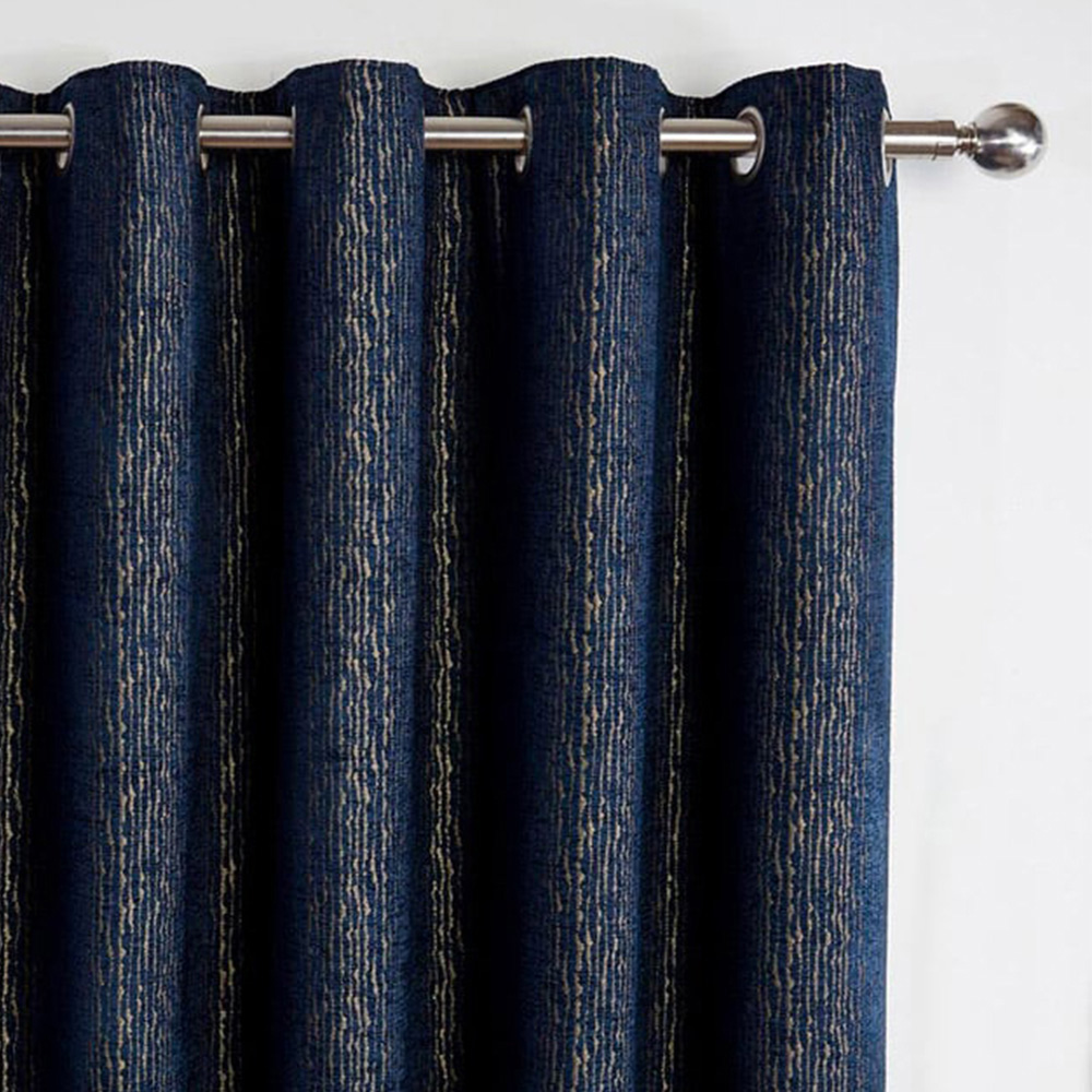 Nova Navy Chenille Jacquard Eyelet Curtain 168 x 183cm Image 5