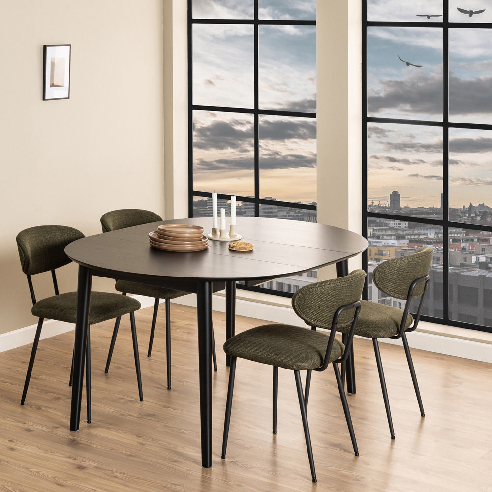 Furniture To Go Montreux Black 6 Seater 115 to 154cm Round Extending Dining Table Image 6