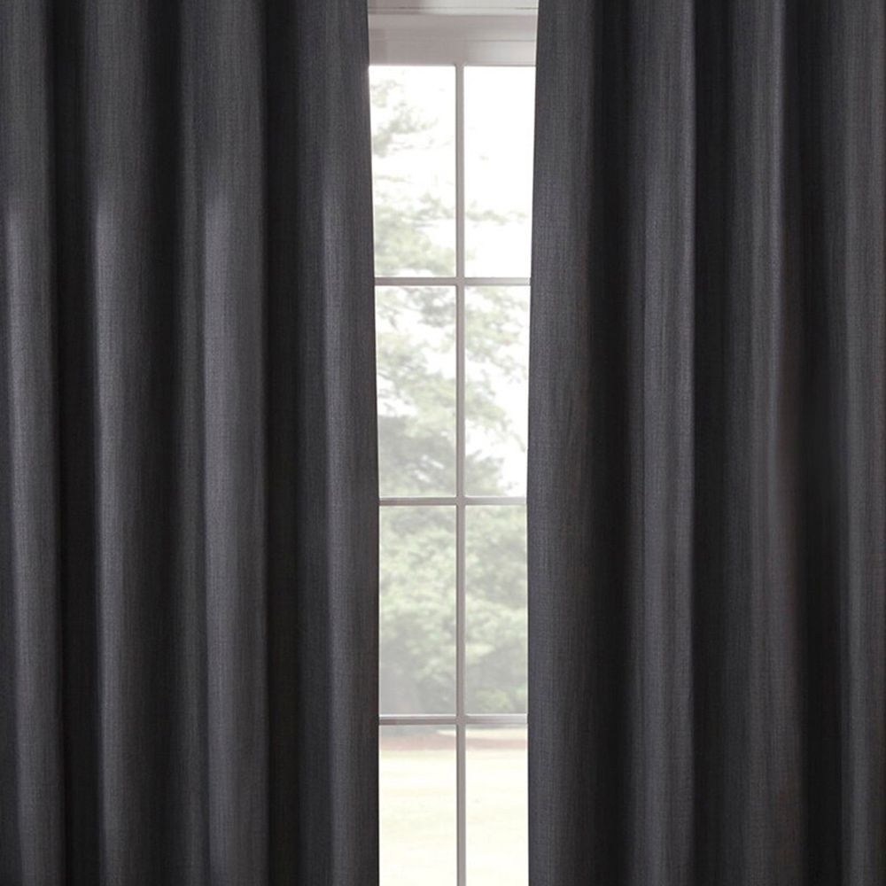 Divante Hoxton Charcoal Blackout Eyelet Curtain 168 x 137cm Image 5