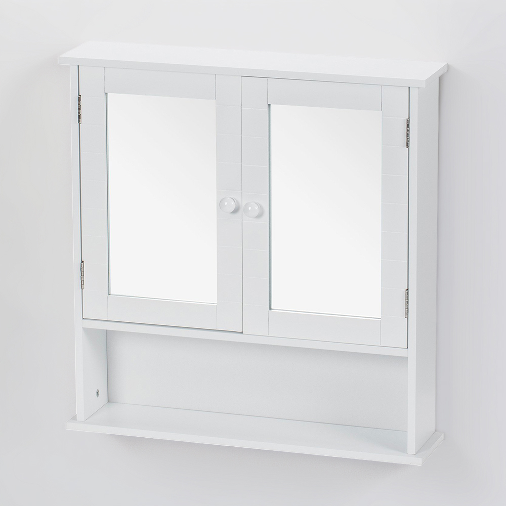 Kingston White 2 Door Mirror Bathroom Cabinet Image 6