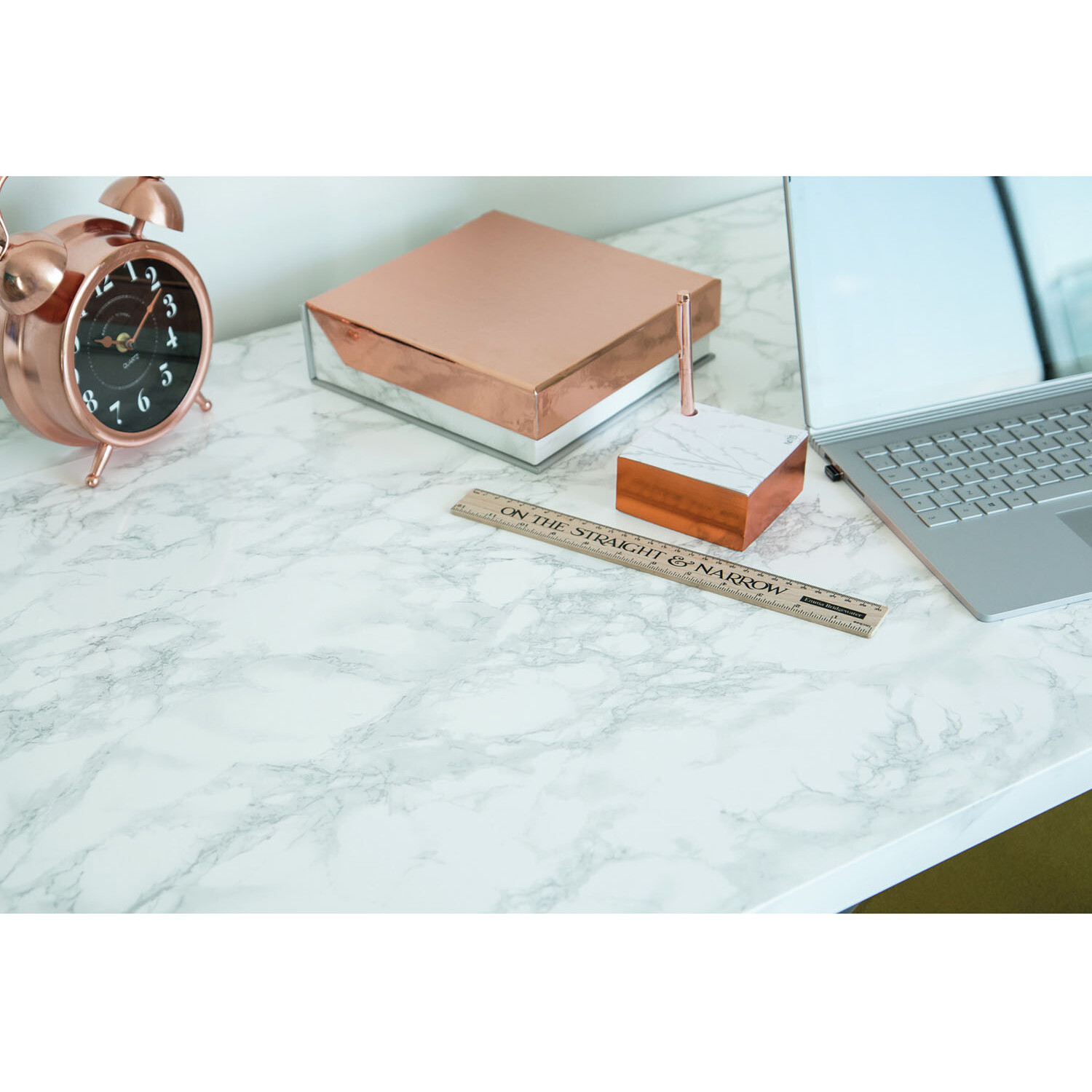 d-c-fix Marble Grey Effect Self Adhesive Vinyl Film - White Image 5