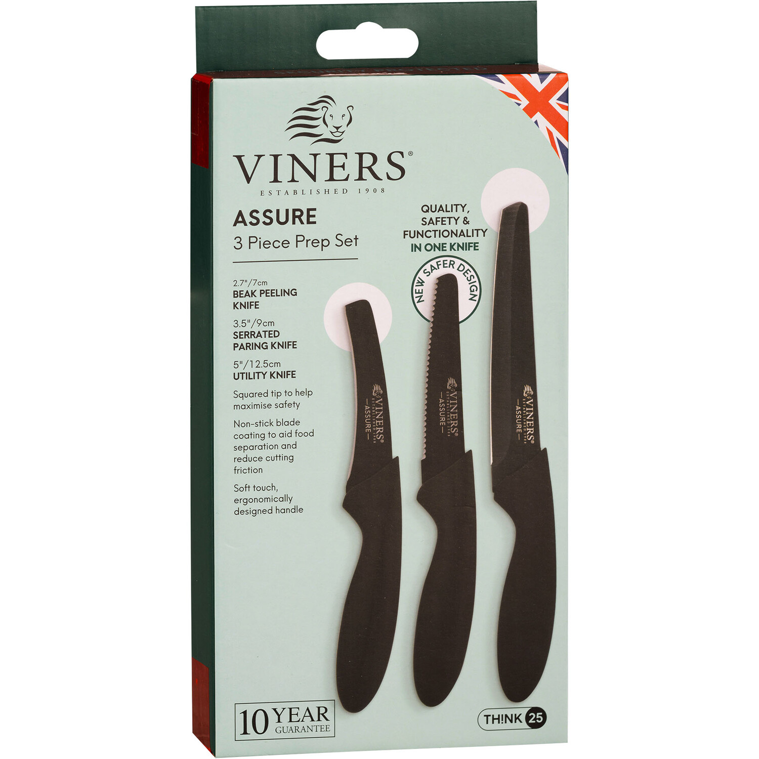 Assure 3 Piece Knife Prep Set Black Image 3