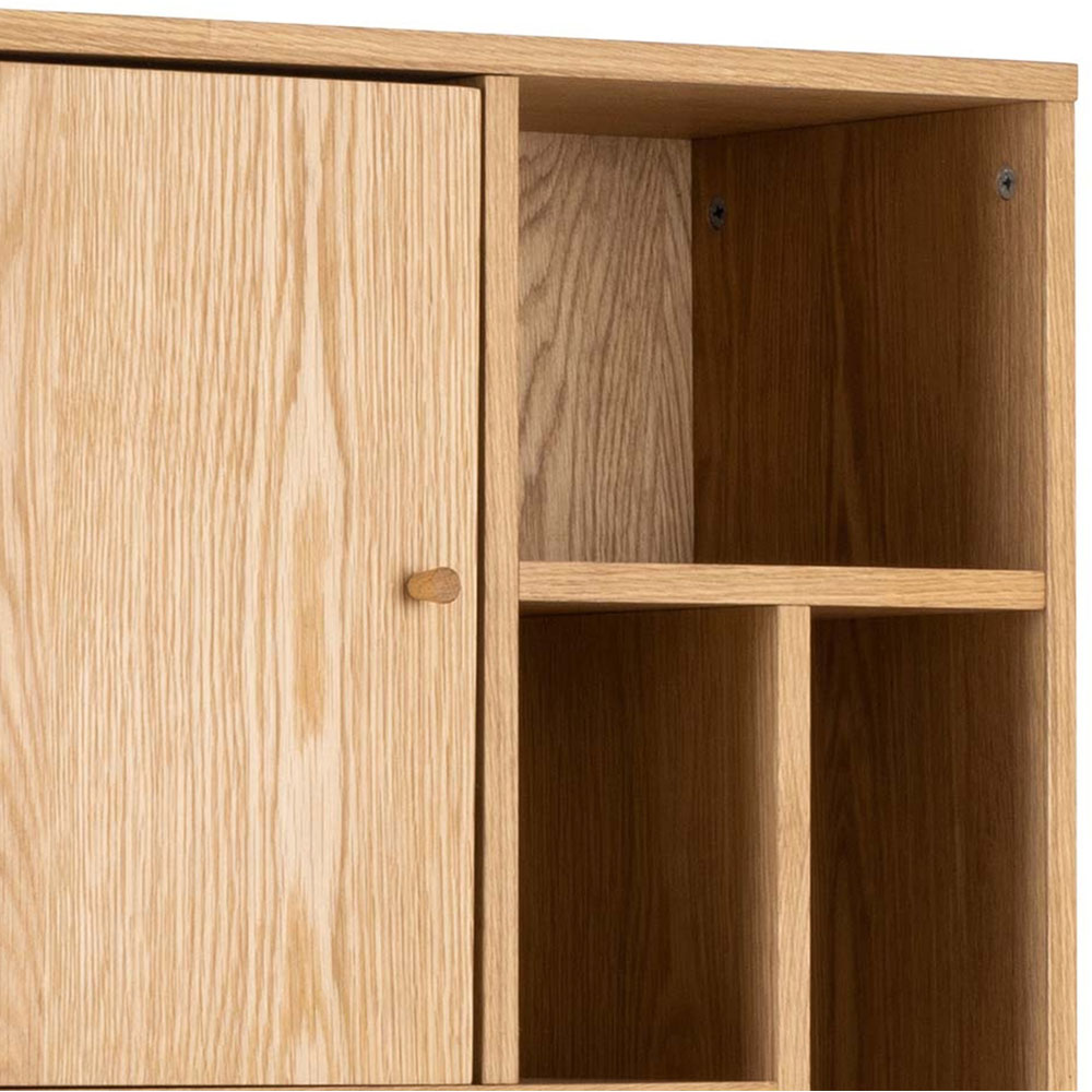 Furniture To Go Rangoon Oak 3 Door 9 Shelf Bookcase Image 7