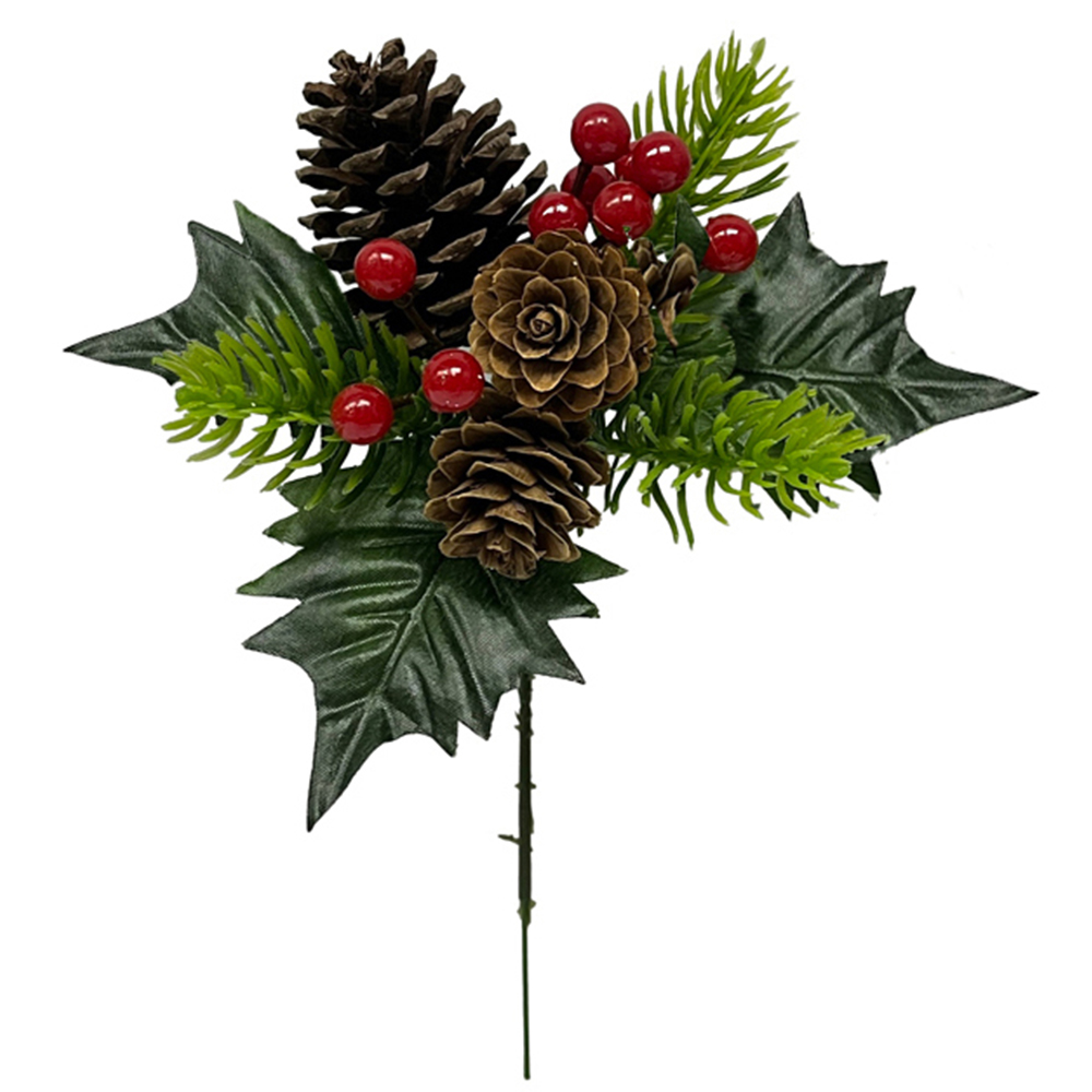 Single Natural Pine Cone and Berry Pick Image 3