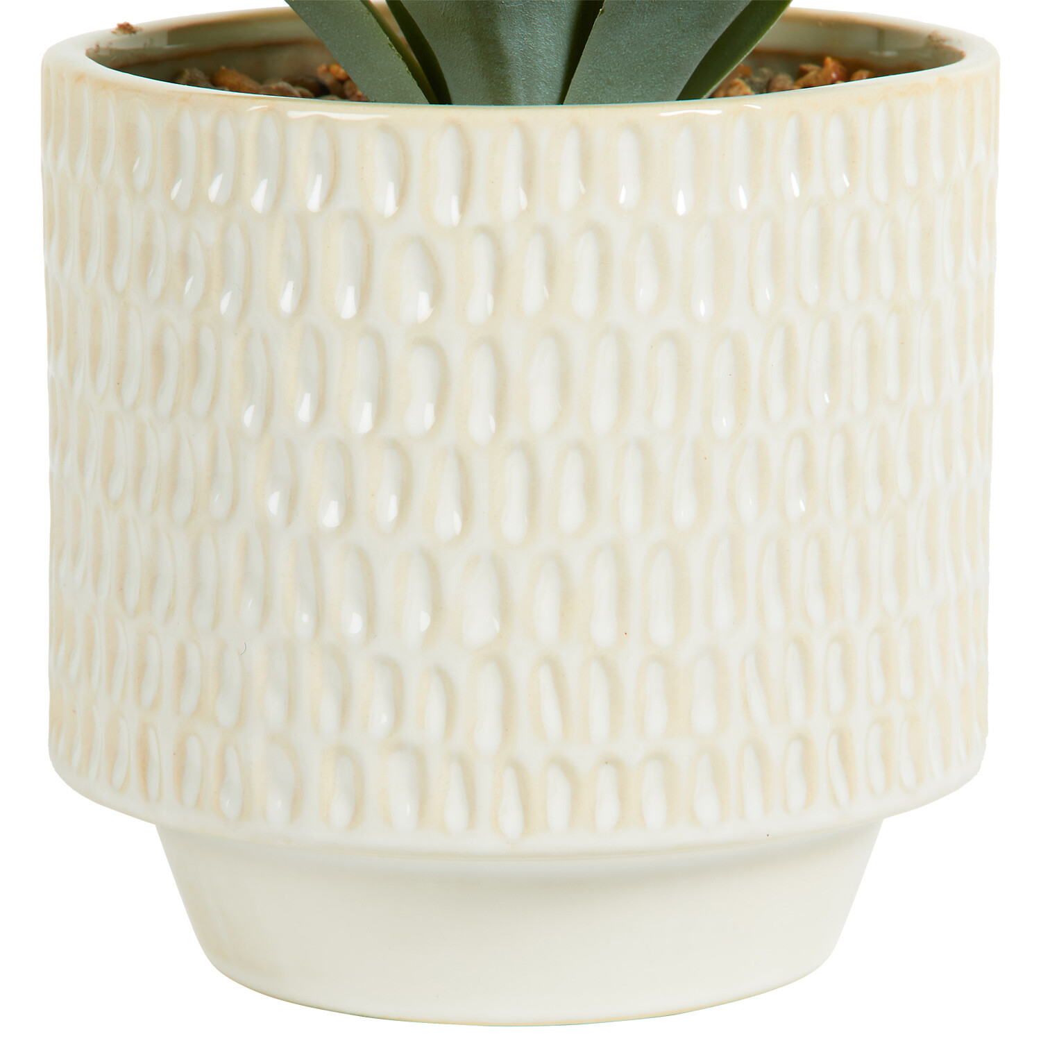 Faux Agave Plant in Dimpled Pot - Green Image 6