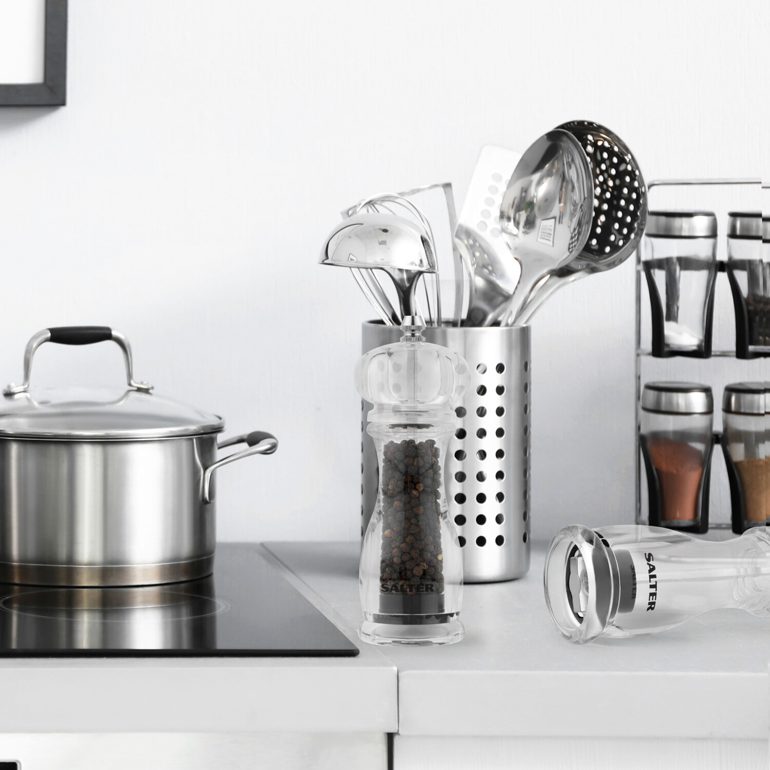 Salter Contemporary Salt and Pepper Mill Set - Clear Image 3