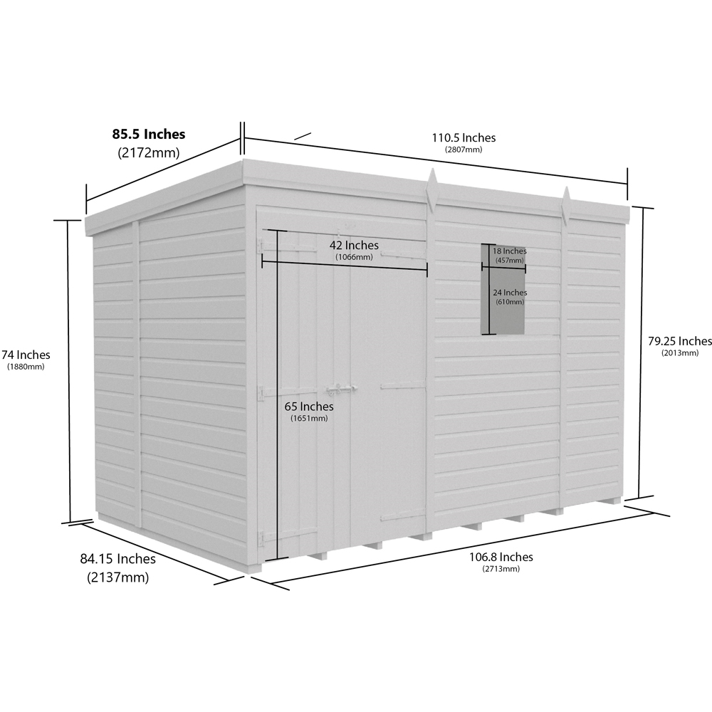 DIY Sheds 9 x 7ft Tongue and Groove Timber Pent Garden Shed Image 9