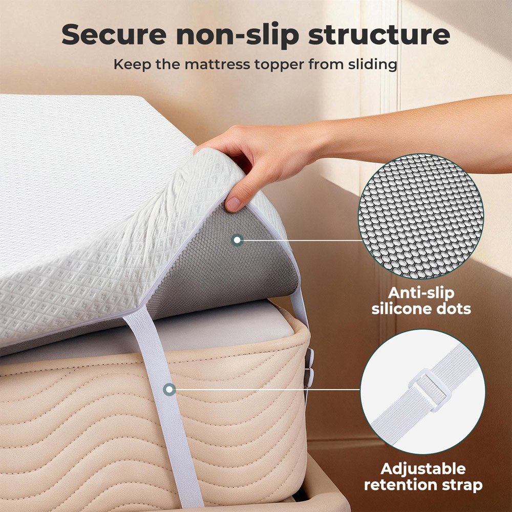 Lavio Double Cooling Gel Memory Foam Mattress Topper Image 7