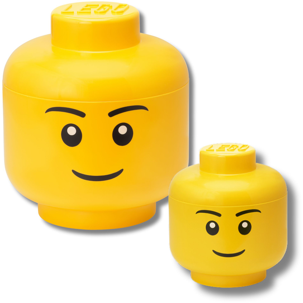 LEGO Set of 2 Boy Face Storage Head Image 3