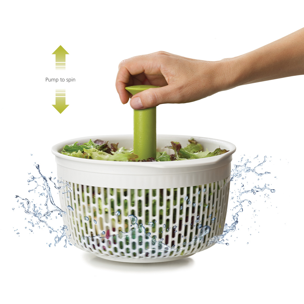 Joseph Joseph Spindola Green In-Sink Salad-Spinning Colander Image 8