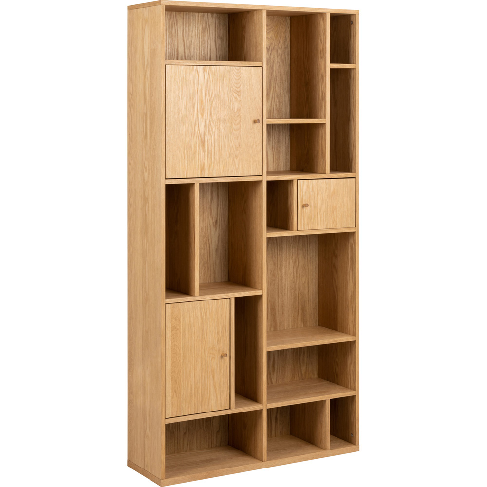 Furniture To Go Rangoon Oak 3 Door 14 Shelf Large Bookcase Image 8