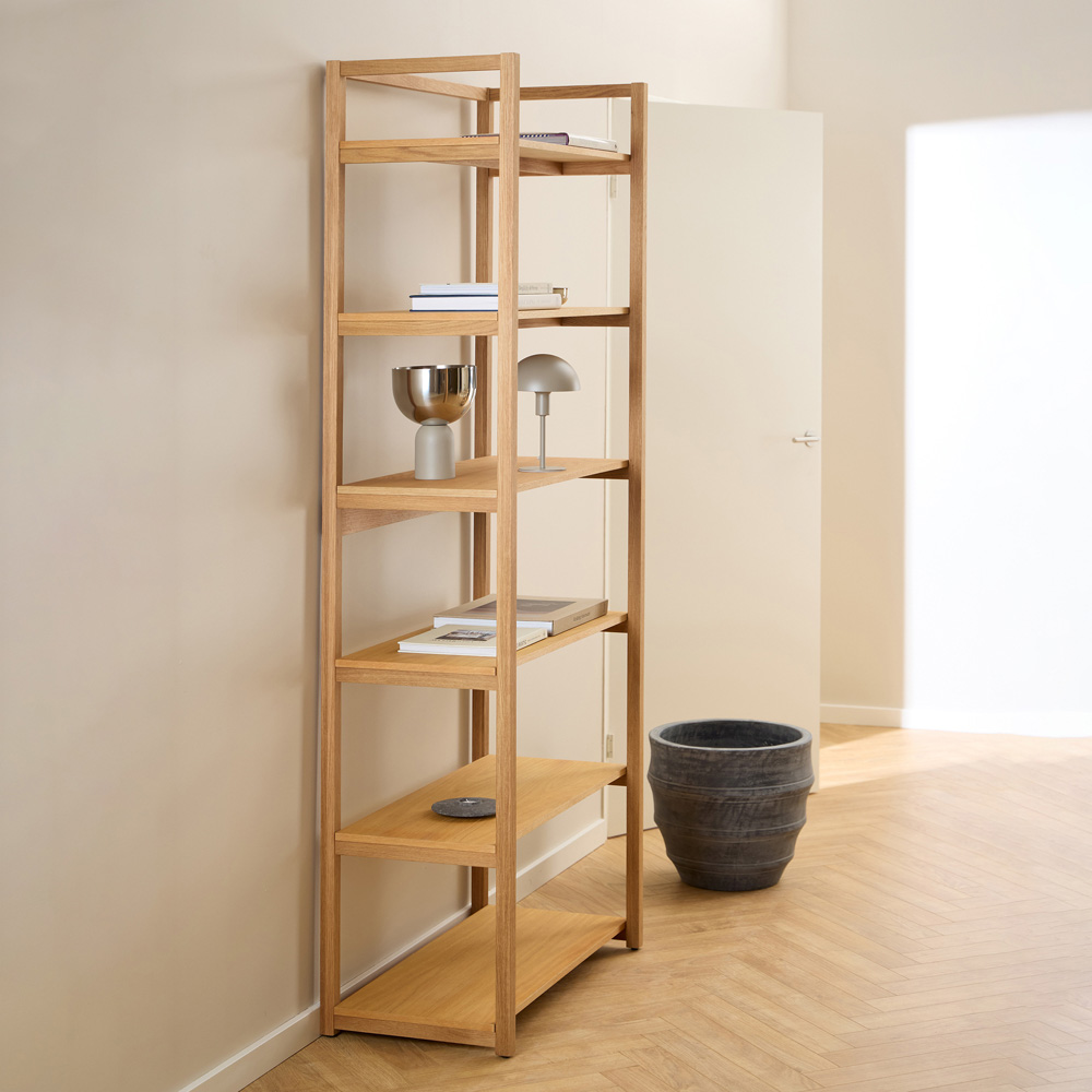 Florence Ludza 6 Shelf Oak Rectangular Bookcase Image 9