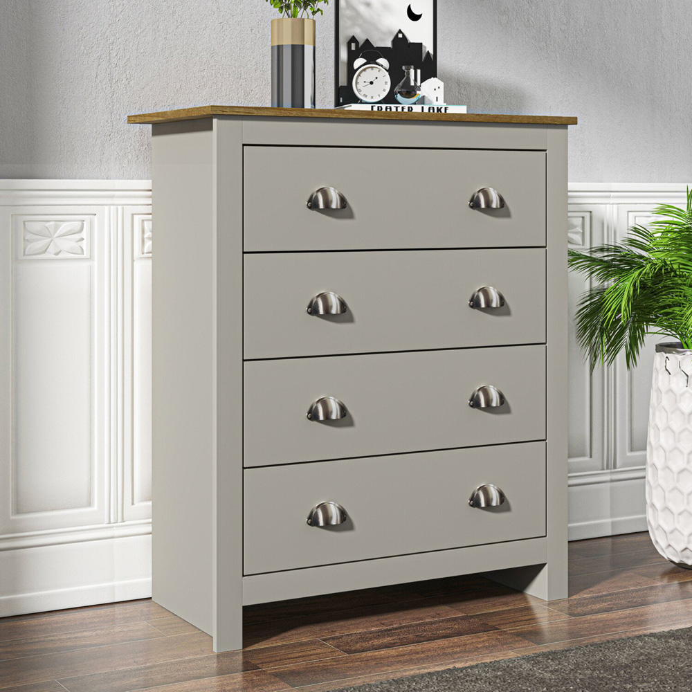 Lexington 4 Drawer Grey Chest of Drawers Image 5