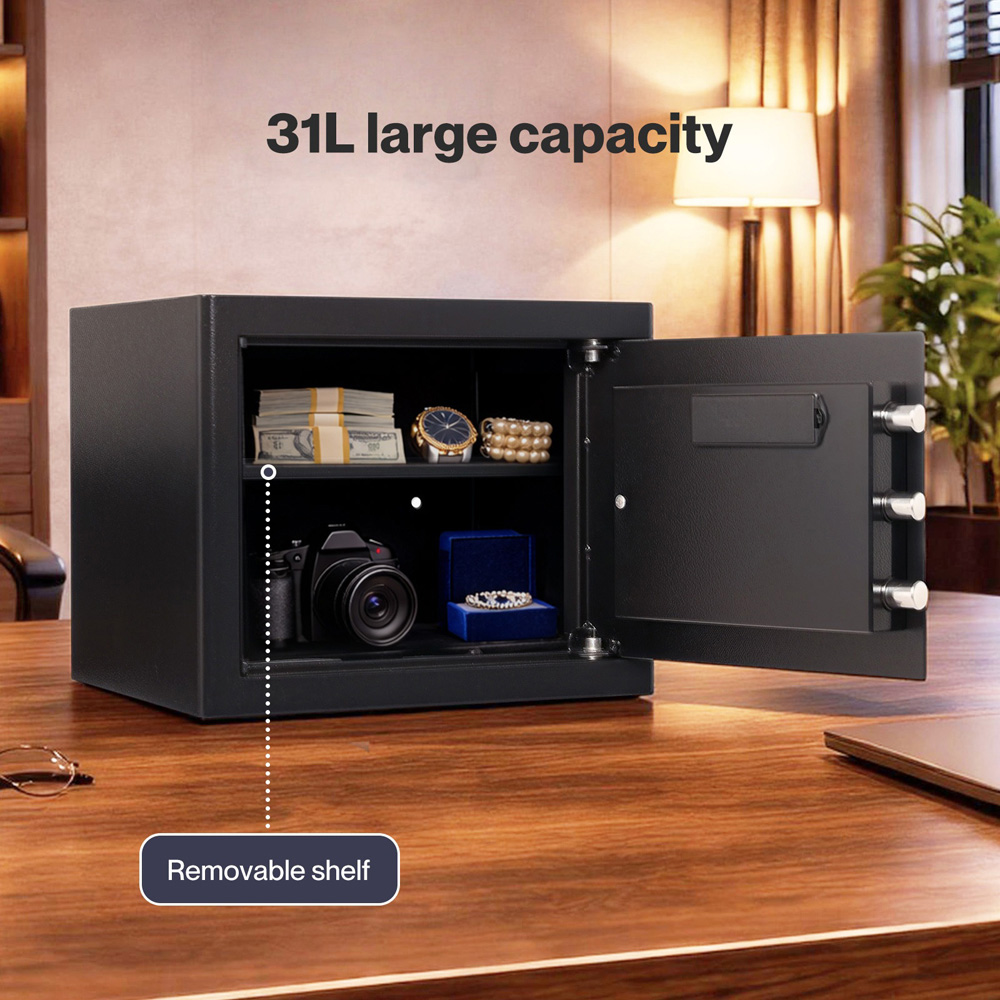 Levede Black Fireproof Digital Safe 31L Image 8