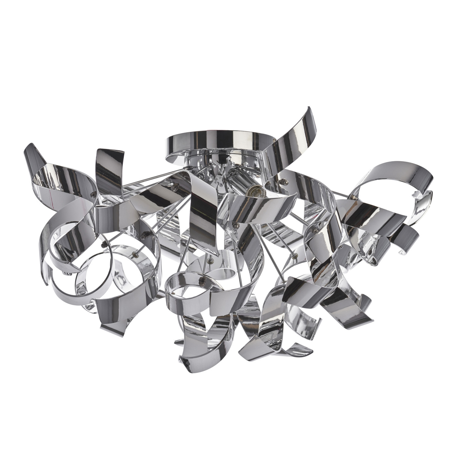 Chrome Twist 3 Flush Light Ceiling Fitting Image 2