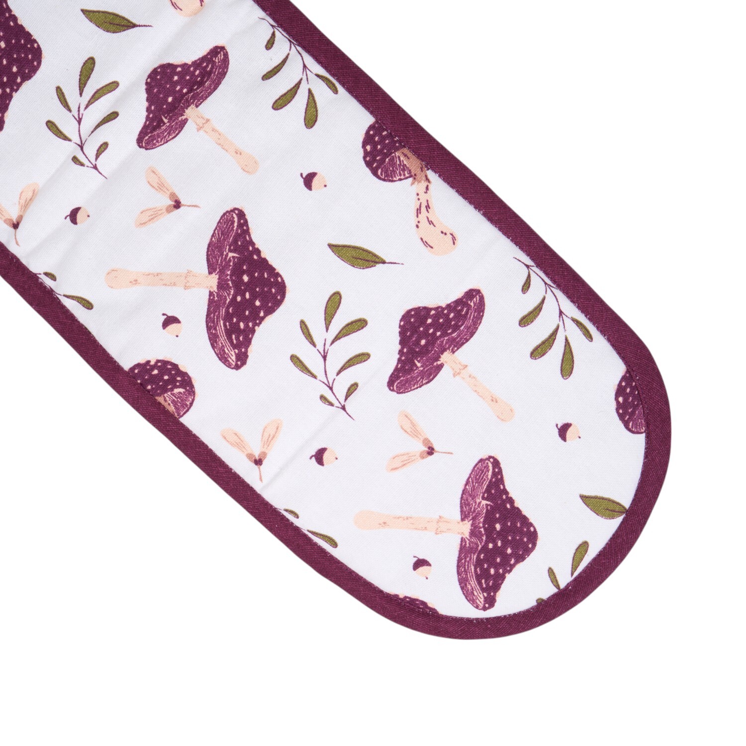 Maroon Mushroom Double Oven Glove Maroon and White Image 6