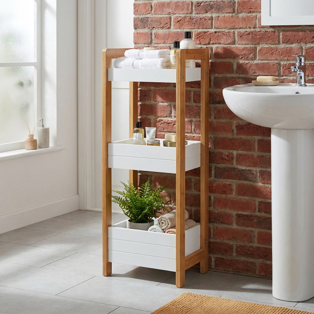 White 3 Tier Bathroom Caddie Image 3