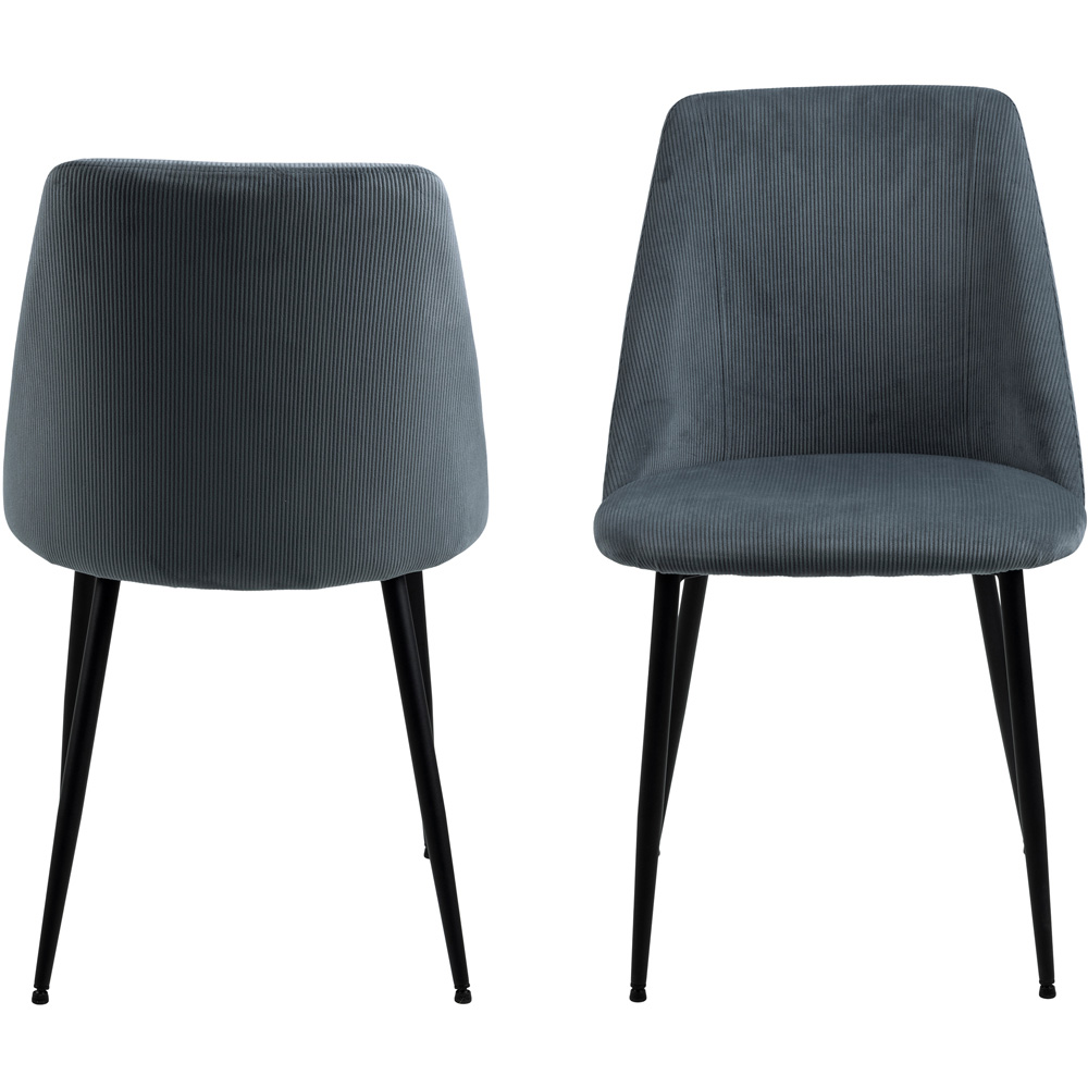 Furniture To Go Ines Corduroy Grey Dining Chair Set of 4 Image 5