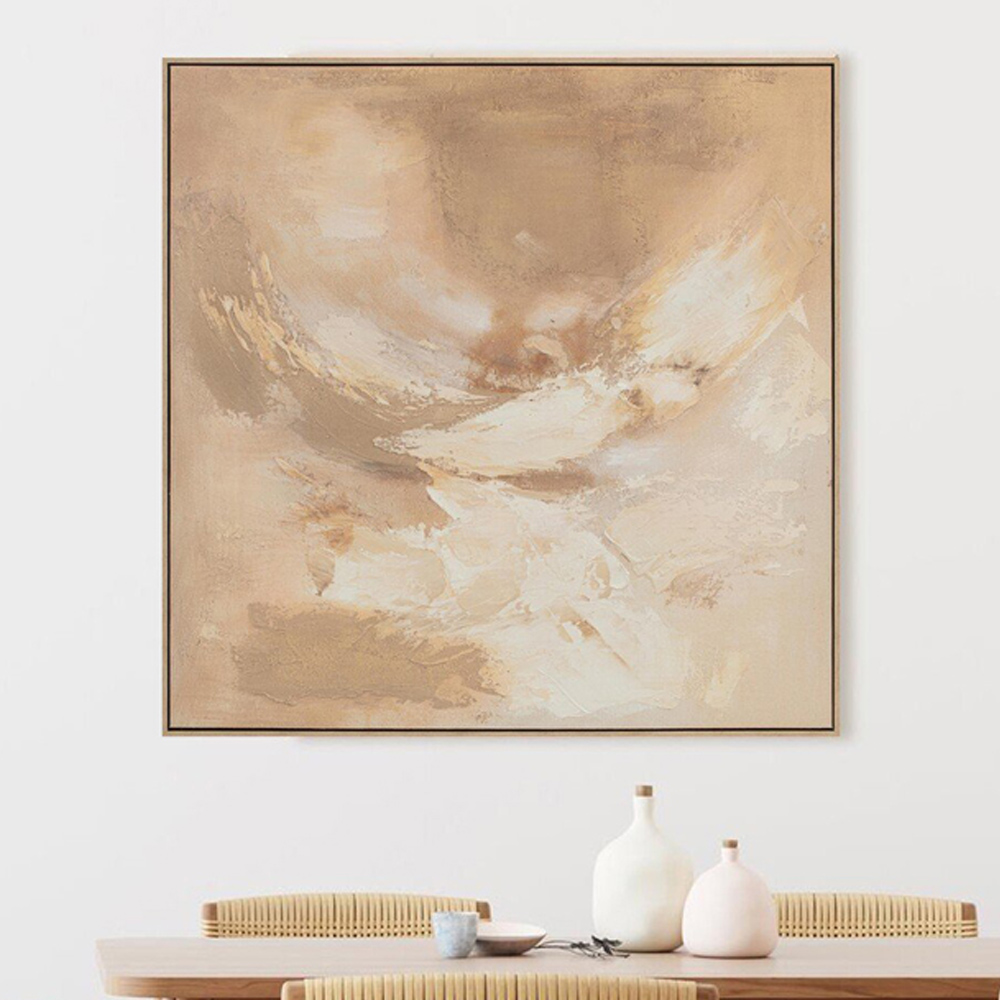 Dimensional Hand Painted Abstract Art Neutral Image 2