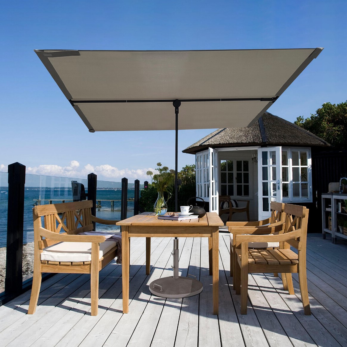 Turin Grey Flexi Parasol 1.3m Image 2