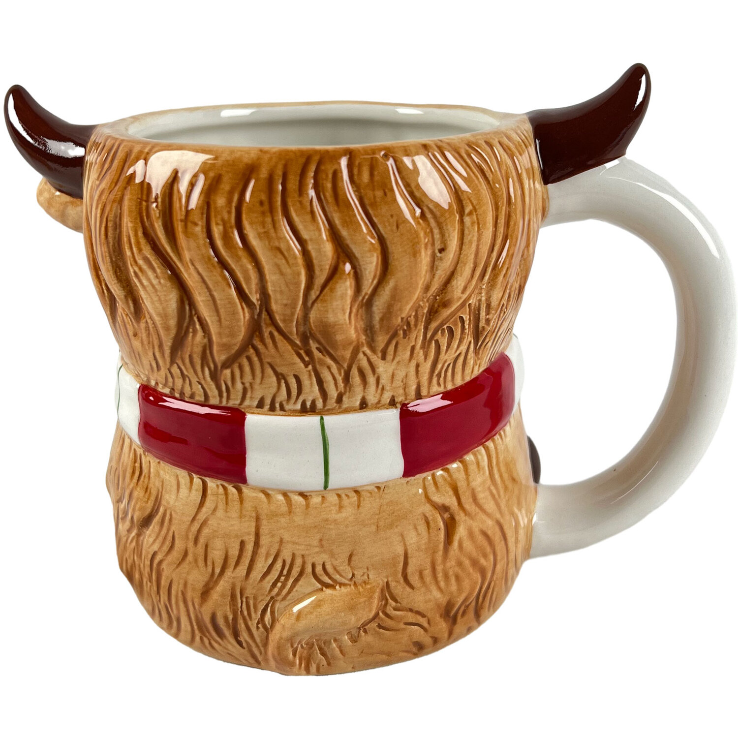 Festive Hand Painted Highland Cow Mug Brown Image 4