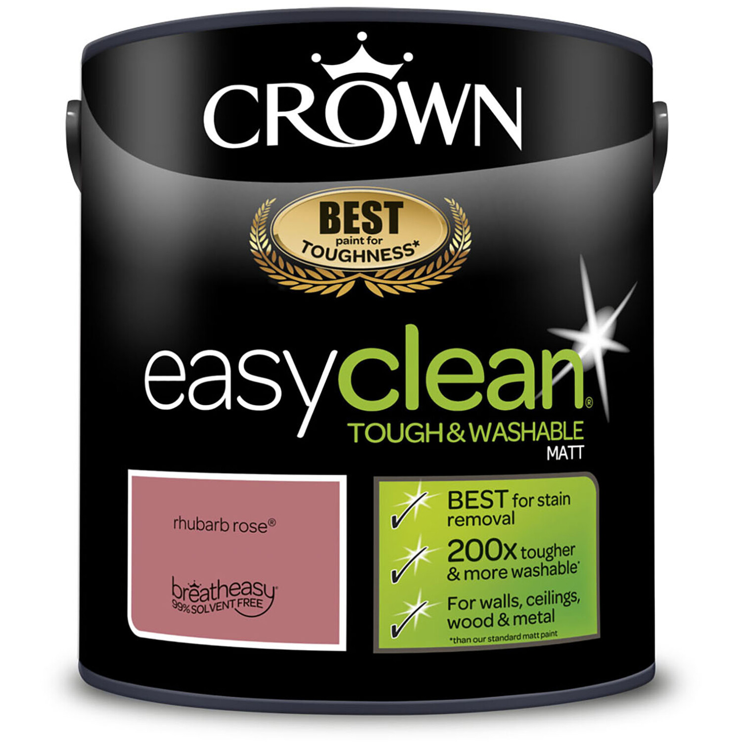 Crown Easyclean Matt Emulsion Paint - Rhubarb Rose Image 7