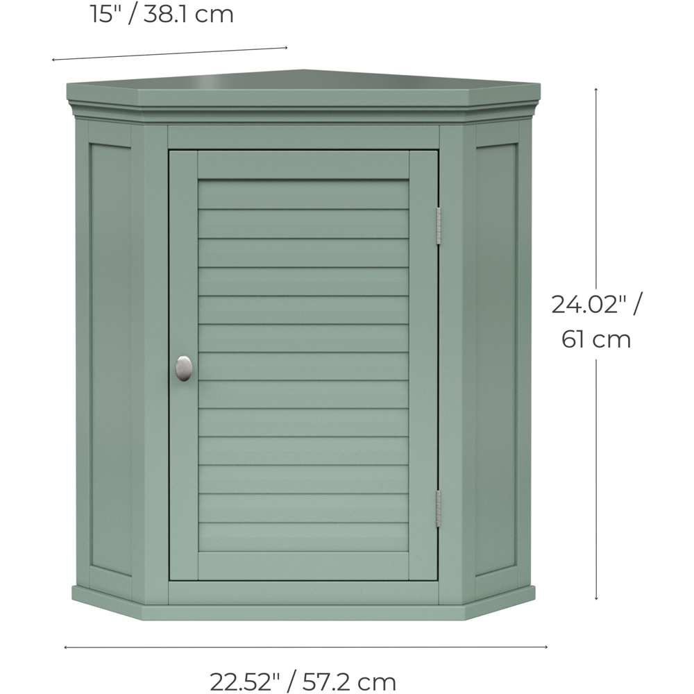Teamson Home Glancy Single Door Sage Green Removable Wooden Wall Cabinet Image 8