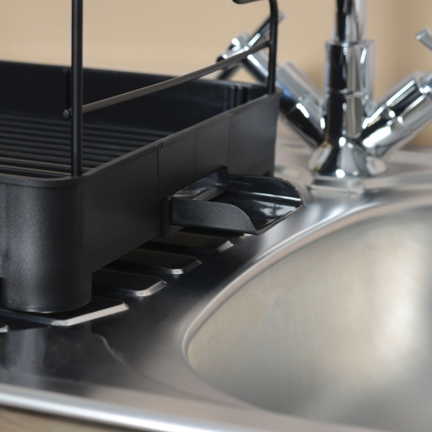 2 Tier Premium Dish Drainer - Black Image 4