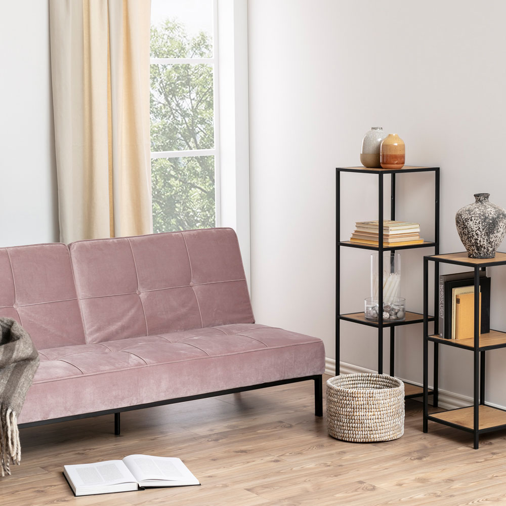 Furniture To Go Seaford Black and Oak 3 Shelf Narrow Bookcase Image 3