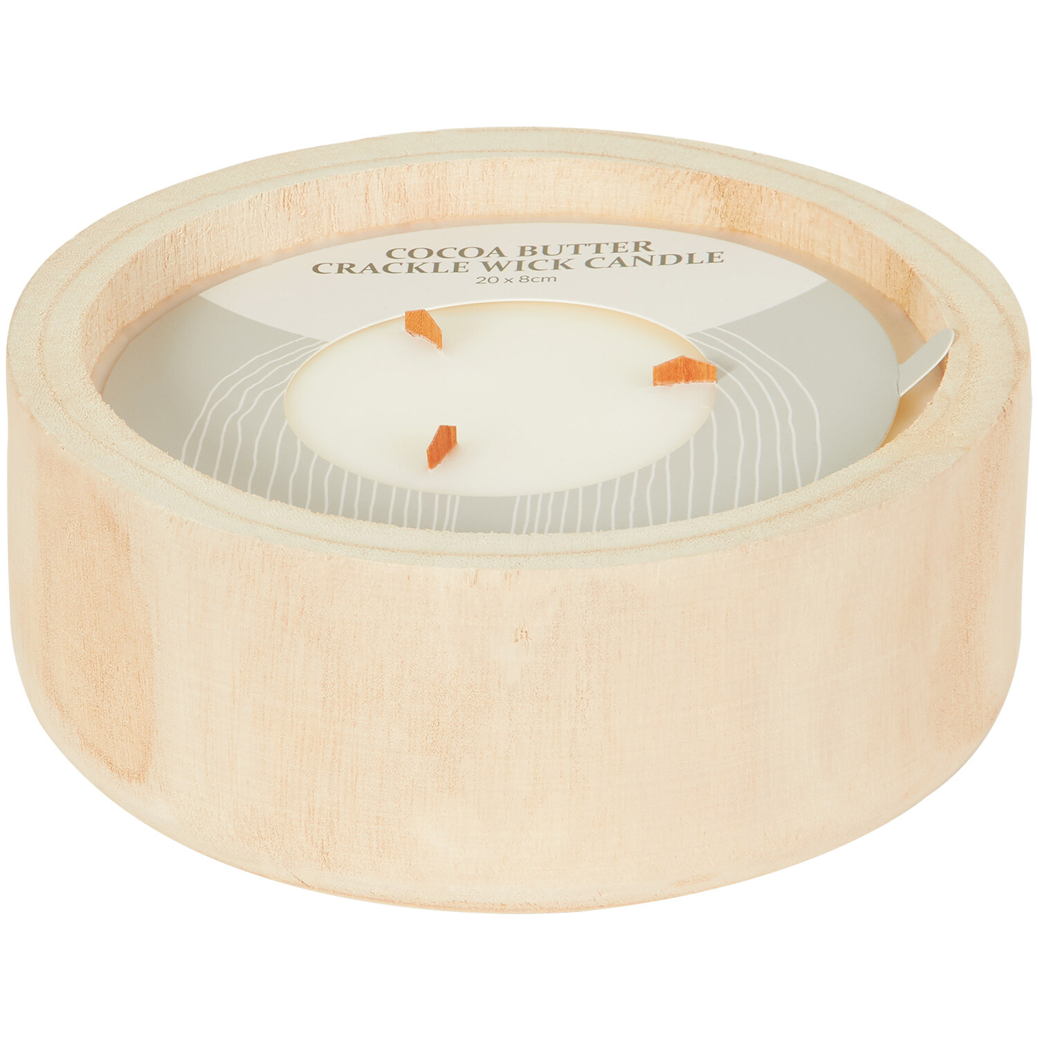 Cocoa Butter Wooden Candle  - Cream Image 2