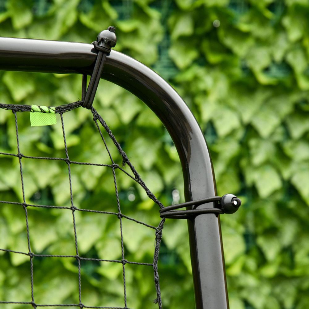 HOMCOM Foldable Football Rebounder Net Adjustable Angles with Target Zone, Black Image 6