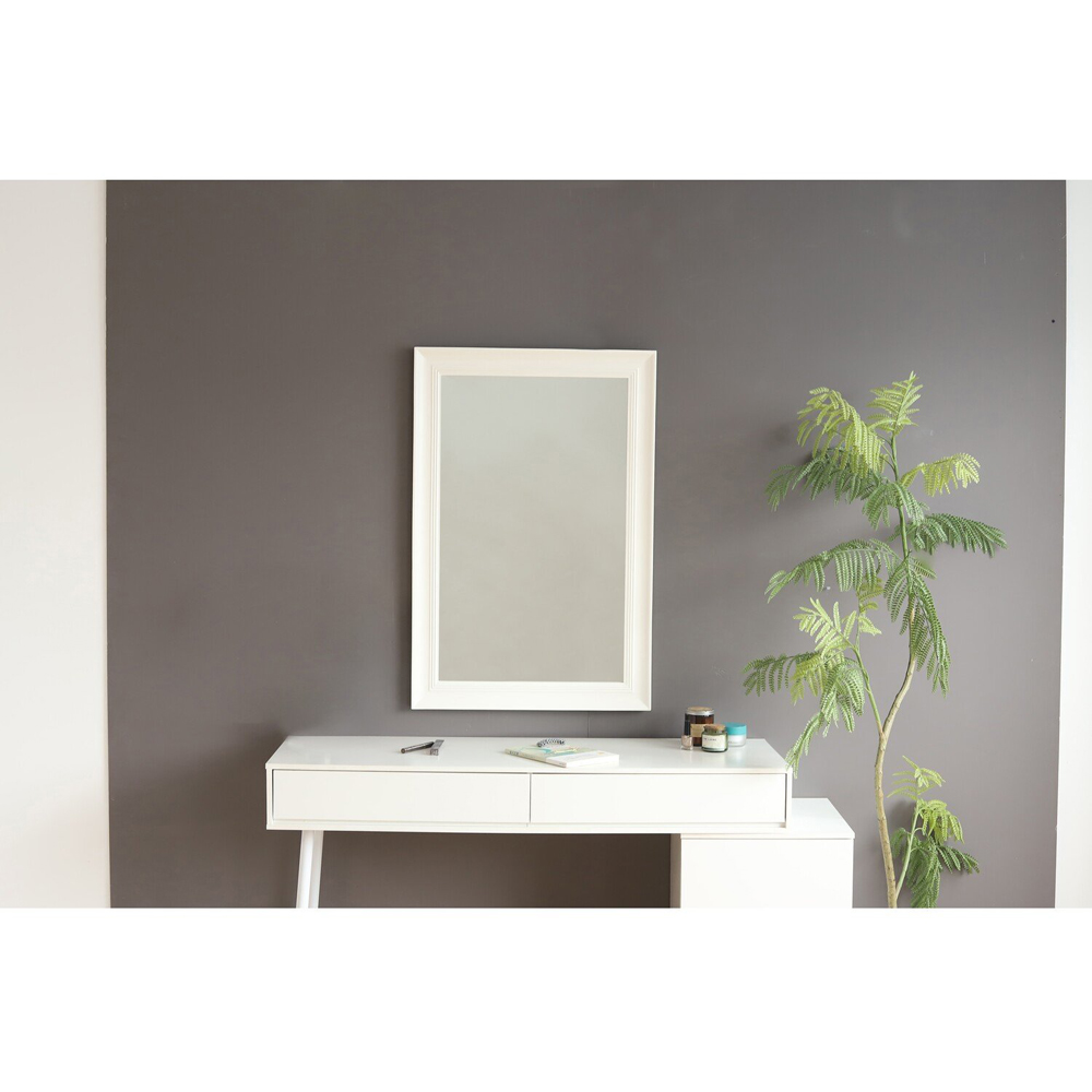 Faringdon White Framed Mirror - White / 90cm Image 2