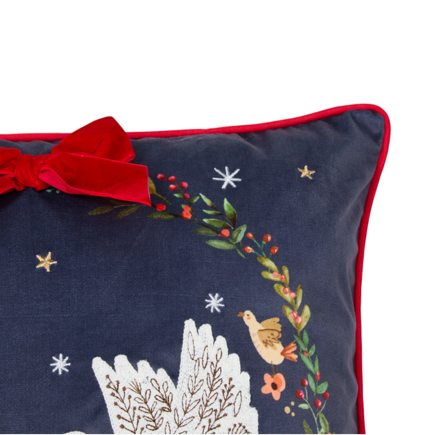 Turtle Doves Embellished Cushion Navy Image 2