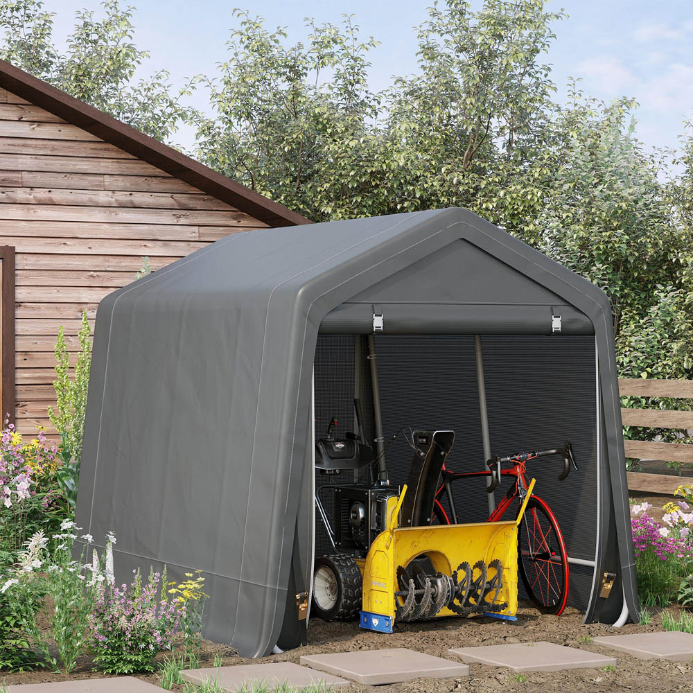 Outsunny Garden Storage Tent Dark Grey Image 2