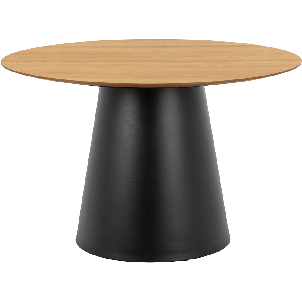 Furniture To Go Soli Oak and Black 4 Seater Round Dining Table Image 2