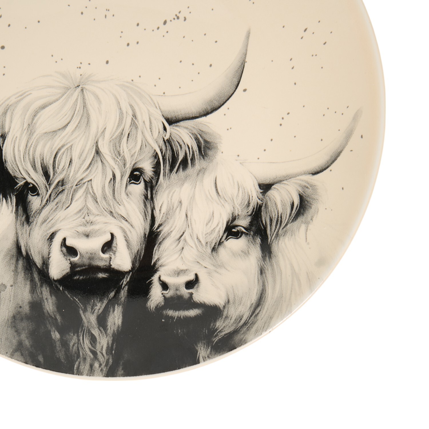 Highland Cow Dinner Plate Cream Side Plate Image 3