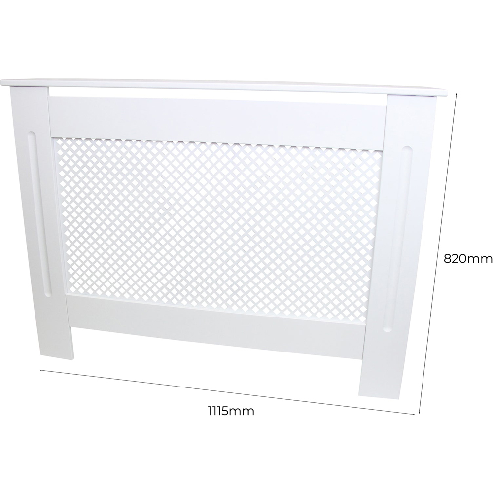 MonsterShop White Trellised Grill MDF Radiator Cover MDF 820 x 1115mm Image 5