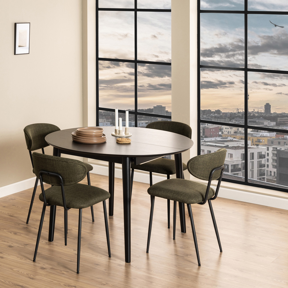 Furniture To Go Montreux Black 6 Seater 115 to 154cm Round Extending Dining Table Image 5