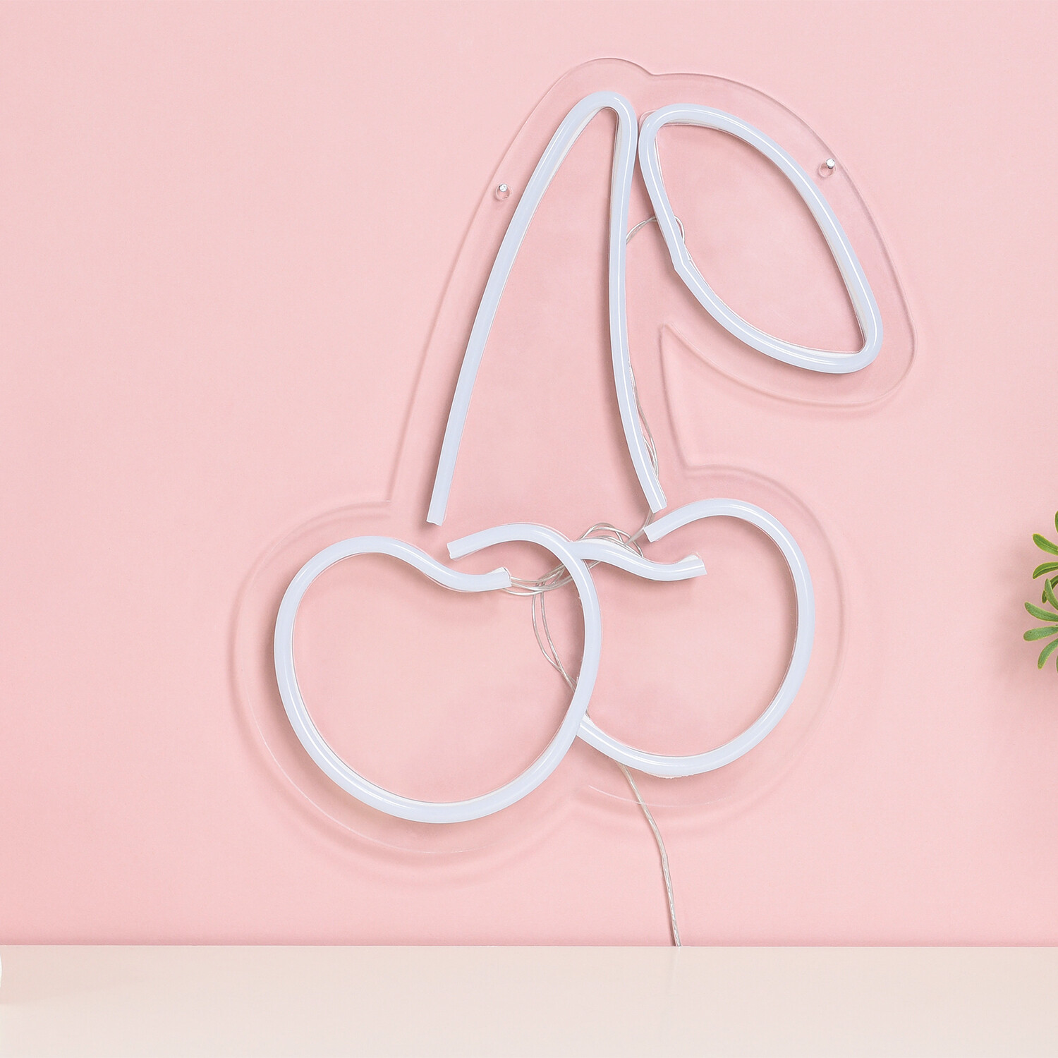 Cherry Neon Sign - Red and Green Image 2