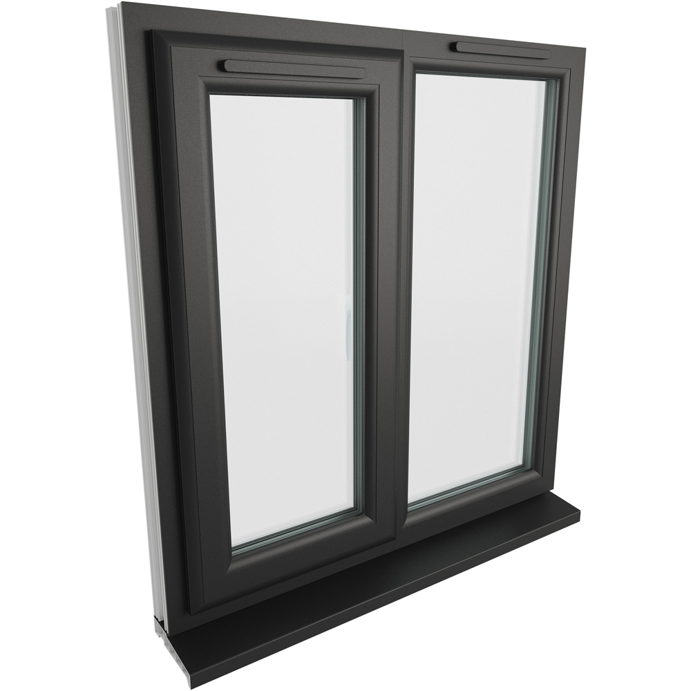 Crystal Black and White LH Side Hung Next to a Fixed Clear Triple Glazed Window 905 x 965mm Image 4