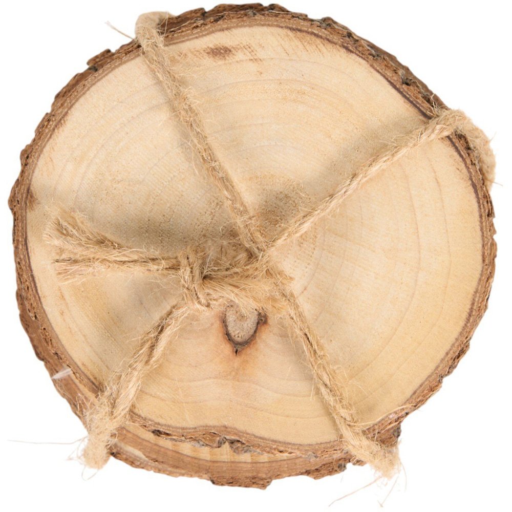 Set of 4 Wooden Coasters Natural Image 4