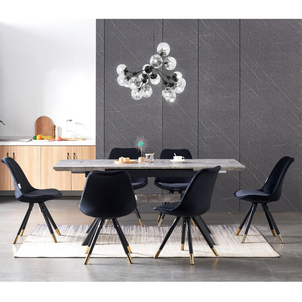 Life Interiors Sofia Black Velvet Upholstered Dining Chair Image 8