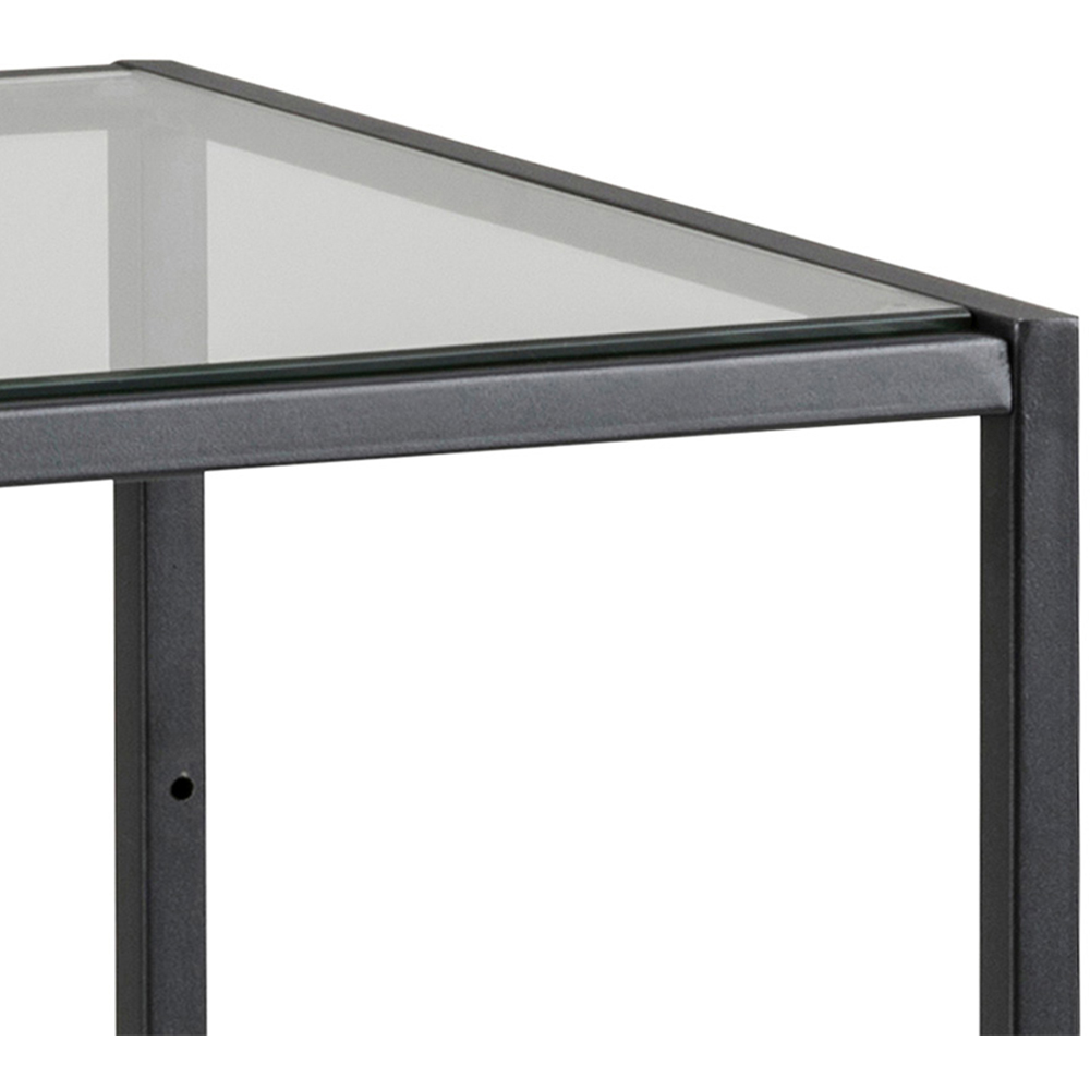 Furniture To Go Seaford Black 2 Glass Shelf Narrow Bookcase Image 4