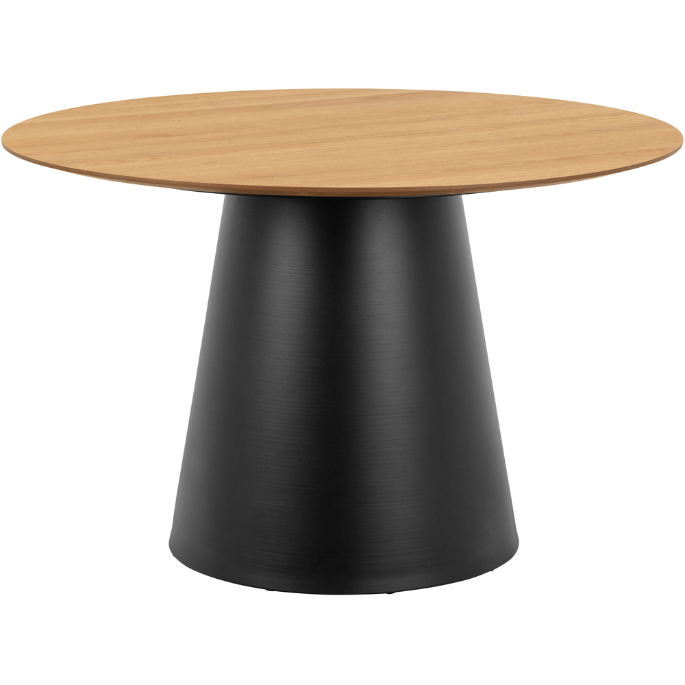 Furniture To Go Soli Oak and Black 4 Seater Round Dining Table Image 8