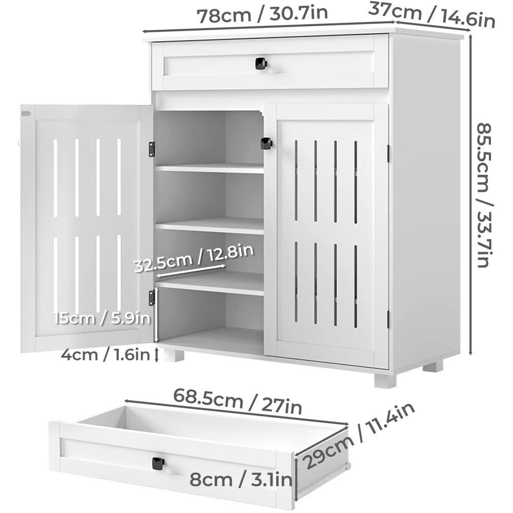 Levede White 4-Tier Shoe Storage Rack Image 9