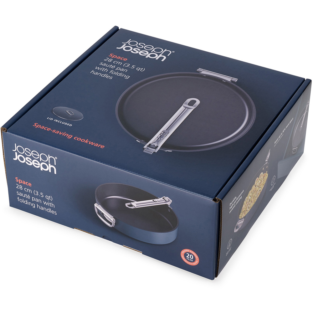 Joseph Joseph Space Blue Ceramic Folding Handle Non-Stick Saute Pan with Lid 28cm Image 2