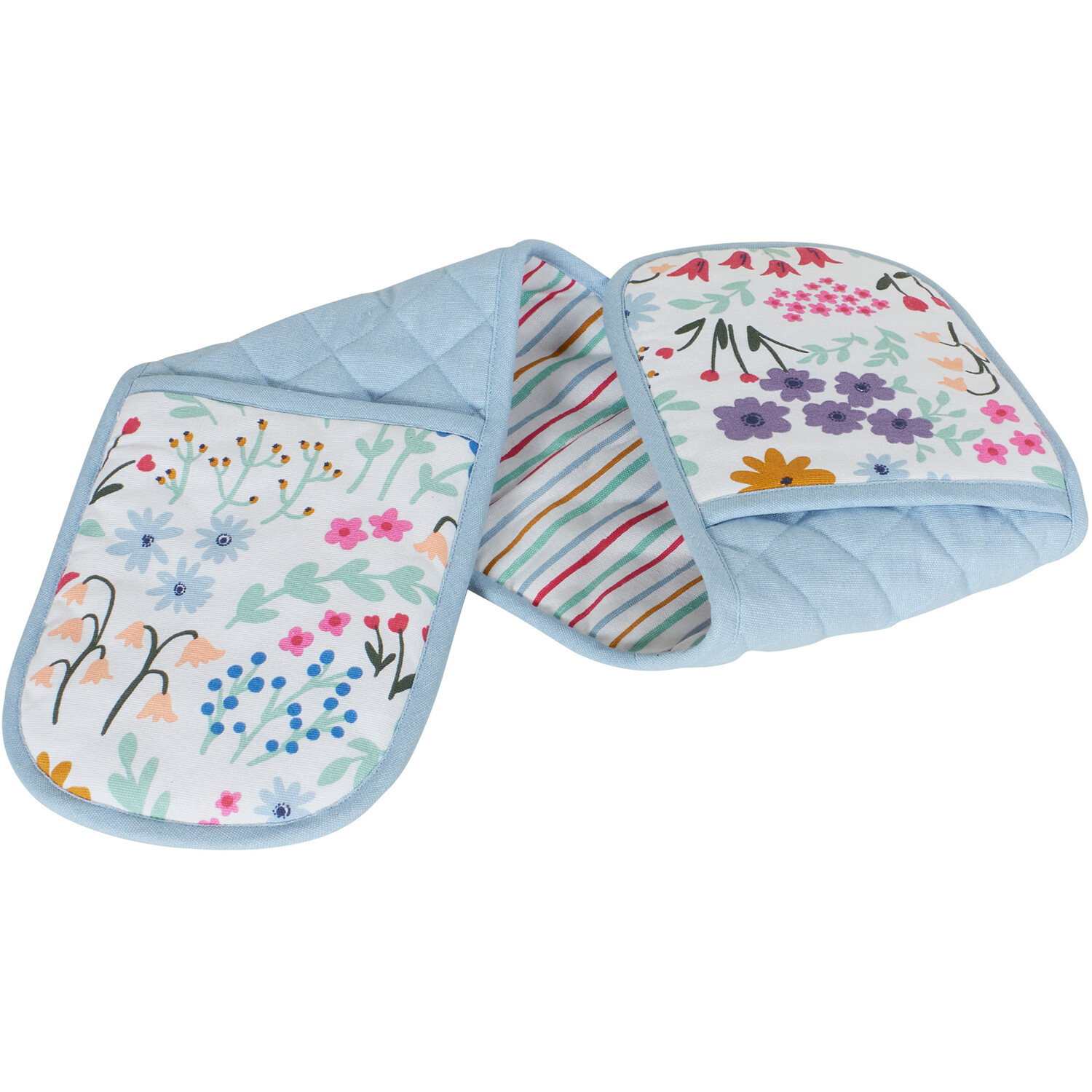 Wild Flower Double Oven Glove - Blue Image 2