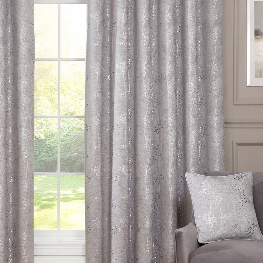 Grace Chenille Curtain Grey 229cm Image 5