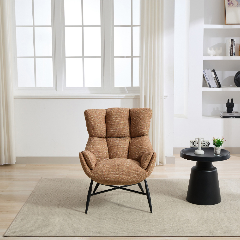 Milltown Rust Textured Fabric High Back Accent Chair Image 5