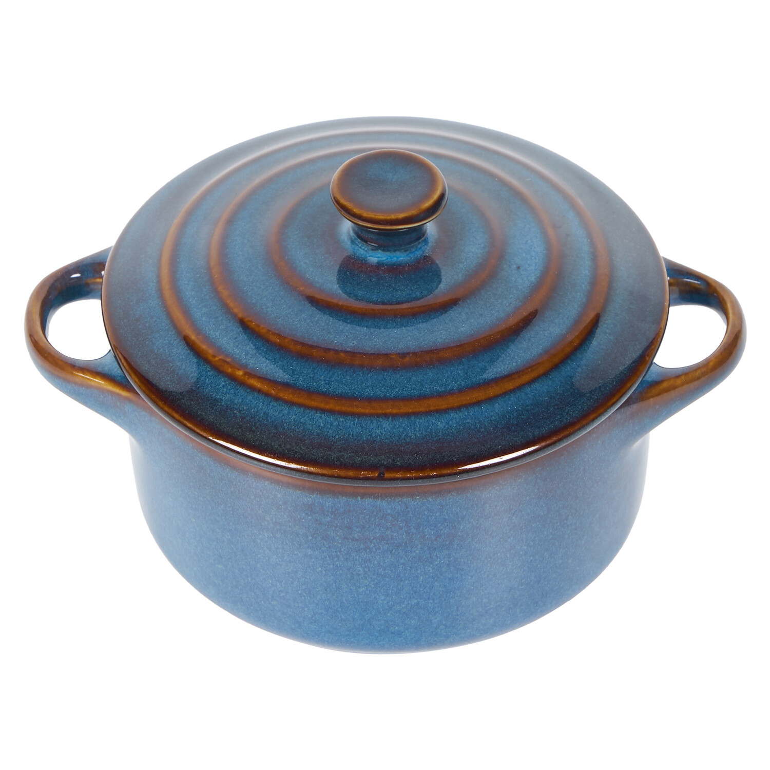 Traditonal Round Mini Casserole Dish - Blue Image 3